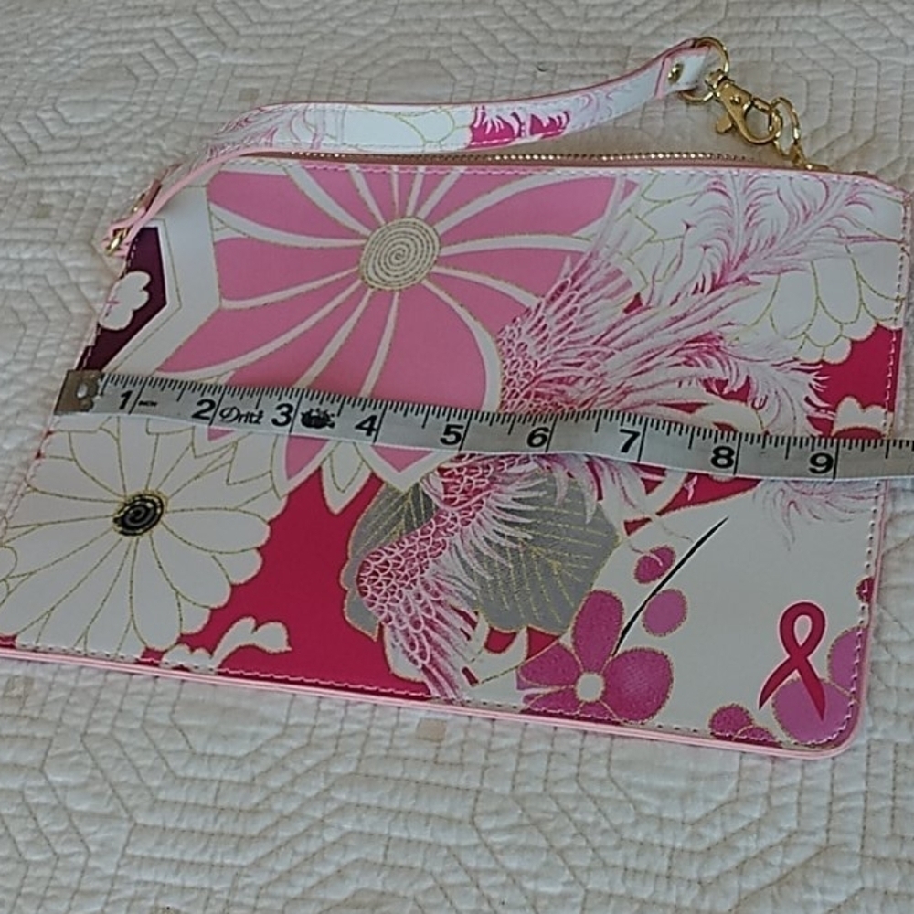 Chico's Pink & White Floral Faux Clutch/Wristlet - Picture 4 of 6